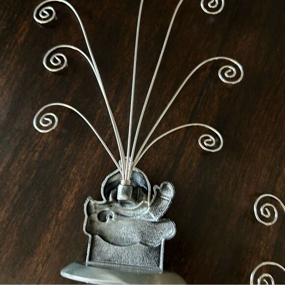 Set of 3 Pewter Metal Christmas Snowman Card Picture Holder - Picture 3 of 9